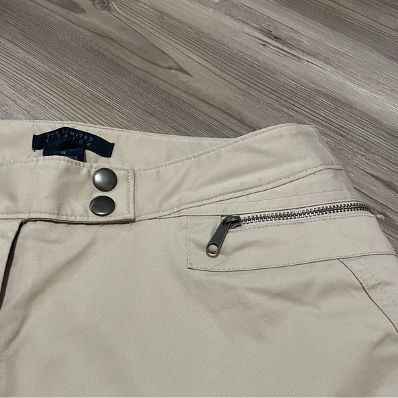 The Limited bootcut khaki pants Zippered pockets Tan Womens 4 Stretch cotton - Picture 4 of 11